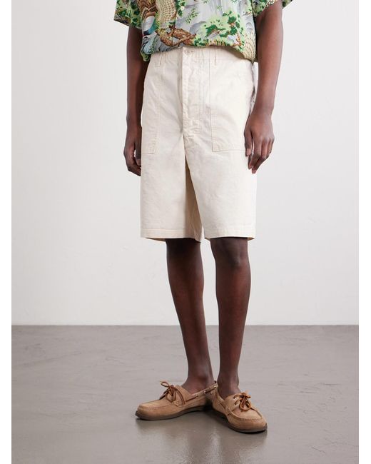 Orslow Natural Summer Fatigue Straight-leg Cotton Shorts for men