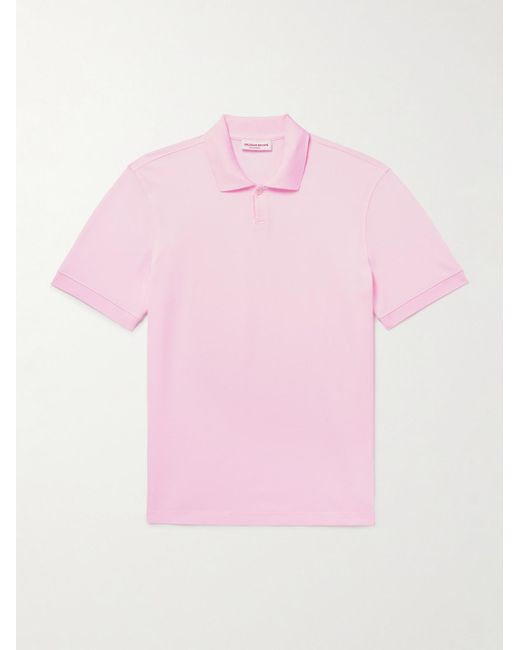 Orlebar Brown Bruno schmal geschnittenes Polohemd aus Biobaumwoll-Piqué in Pink für Herren