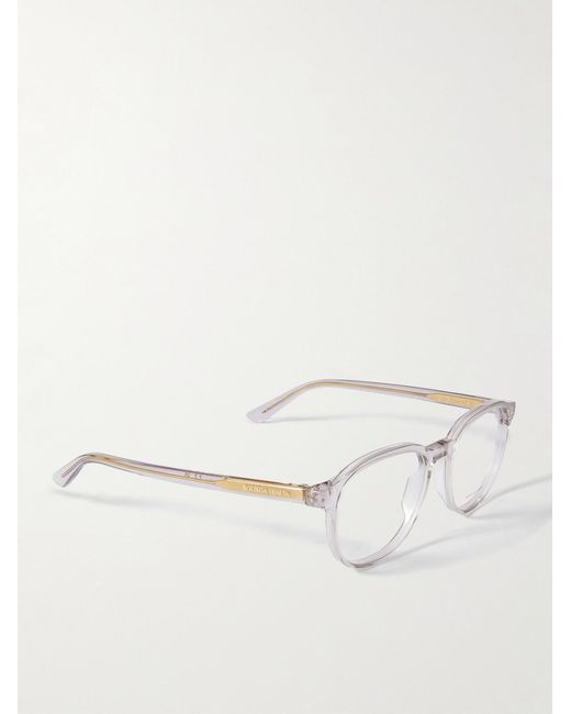 Bottega Veneta Natural Round-Frame Recycled-Acetate And-Tone Optical Glasses for men