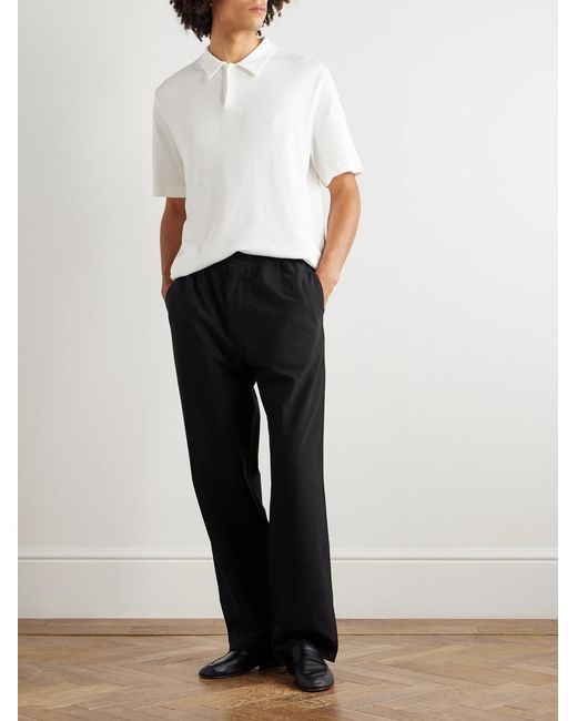 SSAM White Cotton And Silk-blend Piqué Polo Shirt for men