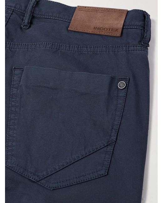 Slowear Blue Division Straight-Leg Cotton-Blend Shorts for men