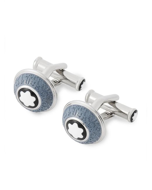 Montblanc Metallic Tone And Enamel Cufflinks for men