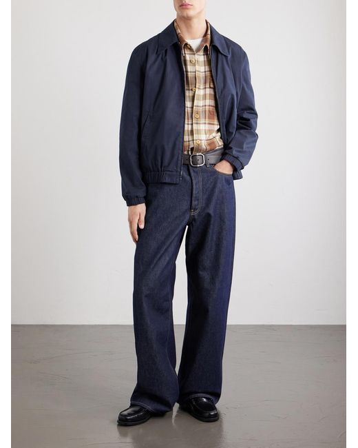 A.P.C. Blue William Logo-embroidered Cotton-gabardine Blouson Jacket for men