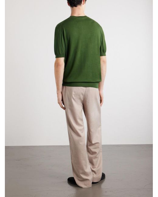 Zegna Green Knitted Cotton T-Shirt for men