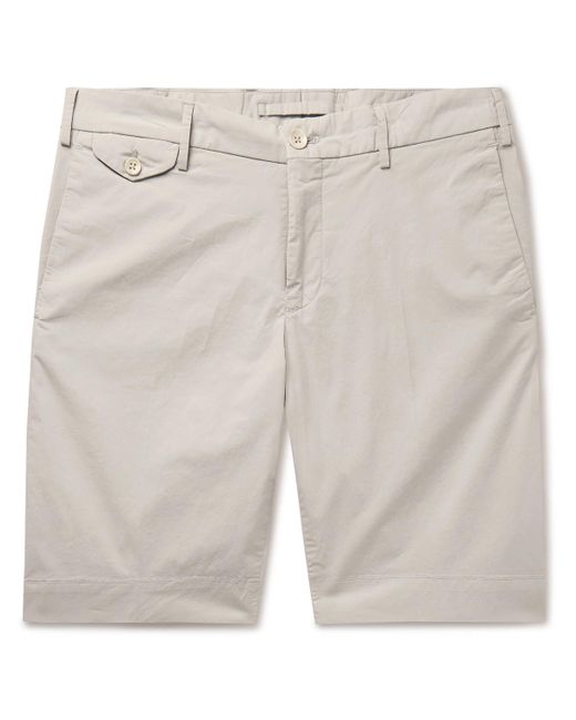 Incotex White Slim-fit Stretch-cotton Poplin Bermuda Shorts for men