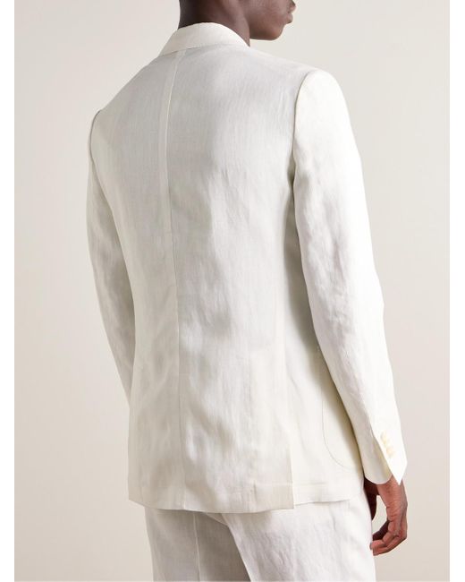 De Petrillo Natural Slim-fit Linen Suit Jacket for men