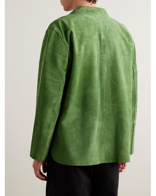 Bode Green Suede Overshirt for men