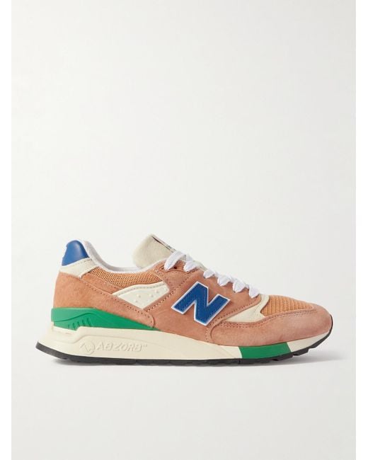 New Balance Orange Mius 998 Leather And Mesh-trimmed Suede Sneakers for men