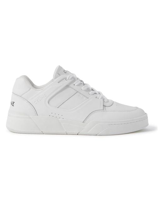 Céline White Ct-07 Rubber-Trimmed Leather Sneakers for men