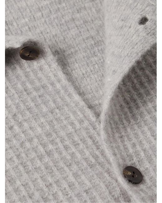 The Row Gray Barkley Waffle-Knit Wool And Cashmere-Blend Overshirt for men