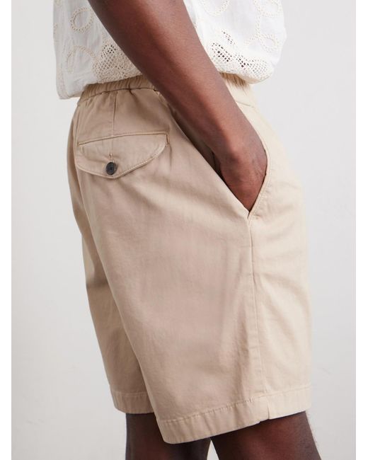 Mr P. Natural Straight-leg Garment-dyed Organic Cotton-blend Twill Shorts for men