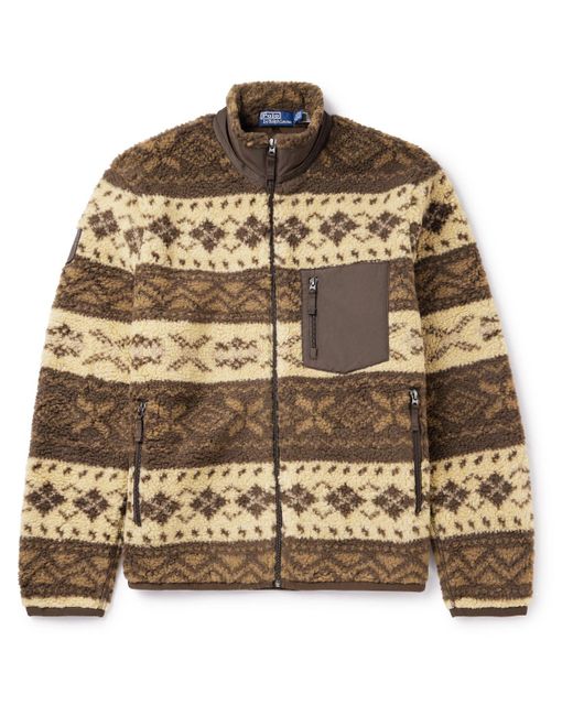 Polo Ralph Lauren Brown Shell-trimmed Fleece-jacquard Jacket for men