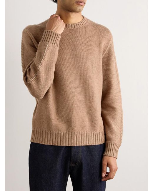 Loro Piana Natural Birdseye Cashmere Sweater for men