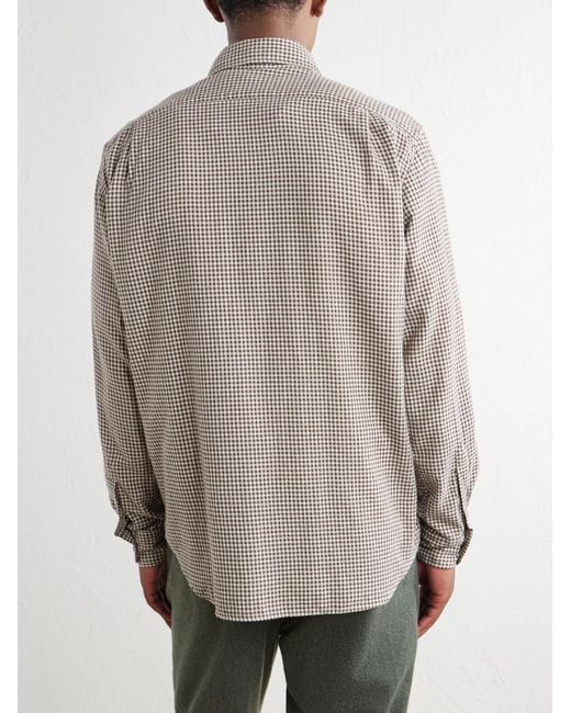Hartford Natural Paul Striped Cotton-Gabardine Shirt for men