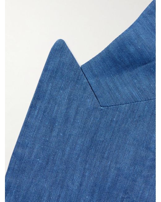 Richard James Blue Hyde Linen-blend Suit Jacket for men