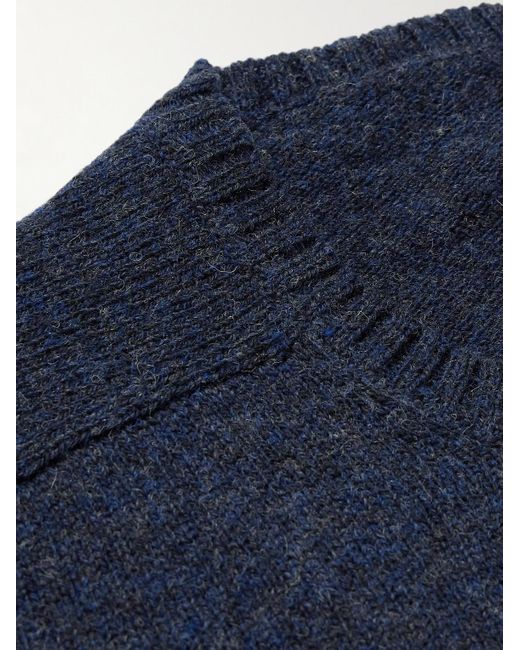 Anderson & Sheppard Blue Shetland Wool Sweater for men
