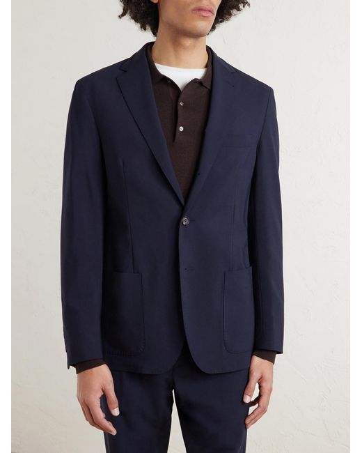 Eleventy Blue Wool-blend Suit Jacket for men