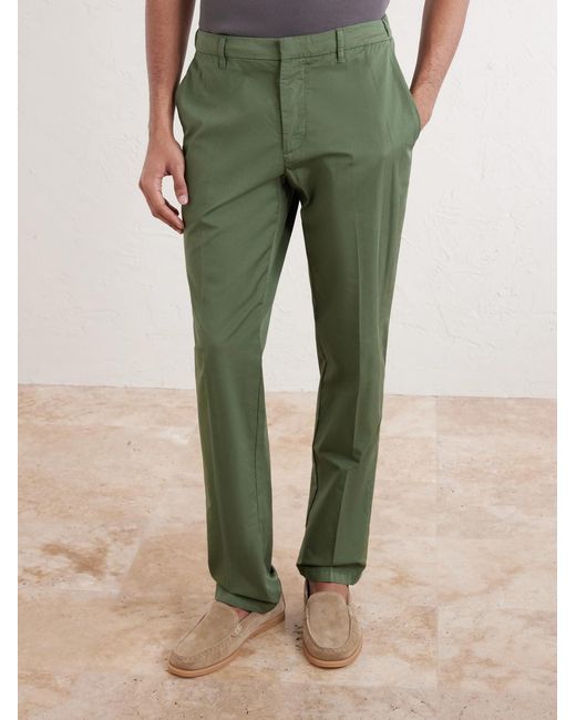 Altea Green Dumbo Tapered Cotton-blend Gabardine Trousers for men