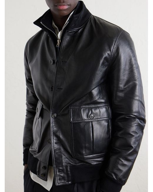 Valstar Black Ino Leather Jacket for men