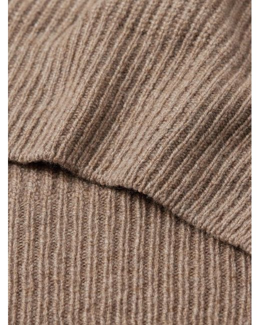 John Smedley Natural Mallam Ribbed Recycled-Cashmere And Merino Wool-Blend Zip-Up Cardigan for men