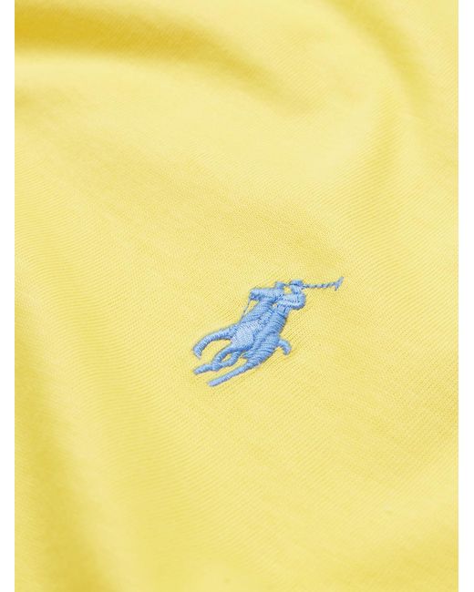 Polo Ralph Lauren Yellow Slim-fit Logo-embroidered Cotton-jersey T-shirt for men