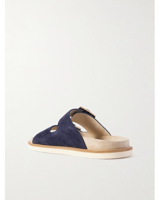 Brunello Cucinelli Blue Suede Sandals for men