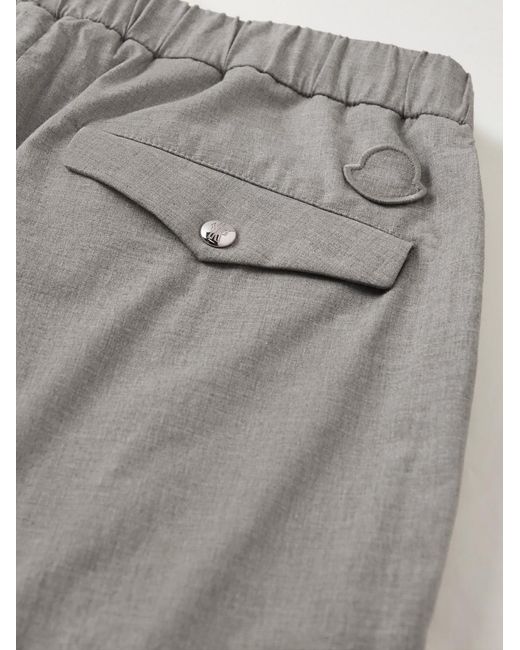 Moncler Gray Tapered Stretch-Cotton Trousers for men
