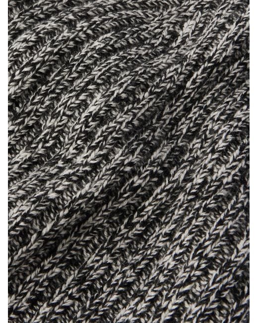Ribbed Wool And Cashmere-Blend Beanie di Mr P. in Gray da Uomo
