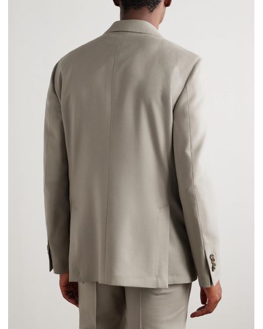 Lardini Natural Virgin Wool-Blend Twill Suit Jacket for men