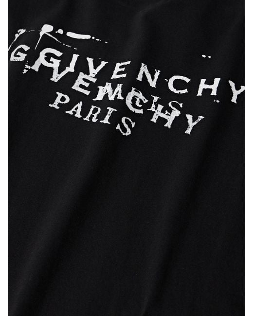 Givenchy Black Logo-Print Cotton-Jersey T-Shirt for men