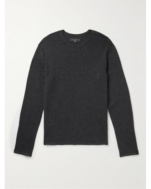 Rag & Bone Gray Collin Honeycomb-knit Merino Wool-blend Sweater for men