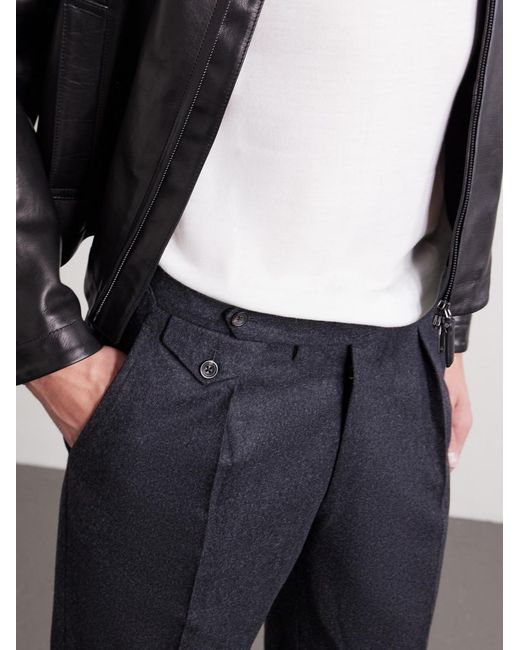 J. Mueser Gray Waverly Straight-Leg Pleated Wool-Twill Suit Trousers for men