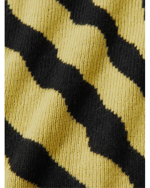 The Elder Statesman Yellow Tiger Jacquard-Knit Cashmere Sweater for men