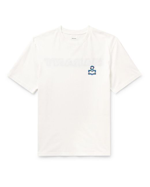 Isabel Marant White Hugo Logo-embroidered Cotton-jersey T-shirt for men