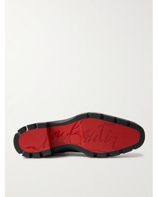 Christian Louboutin Black Alpinosol Leather Chelsea Boots for men