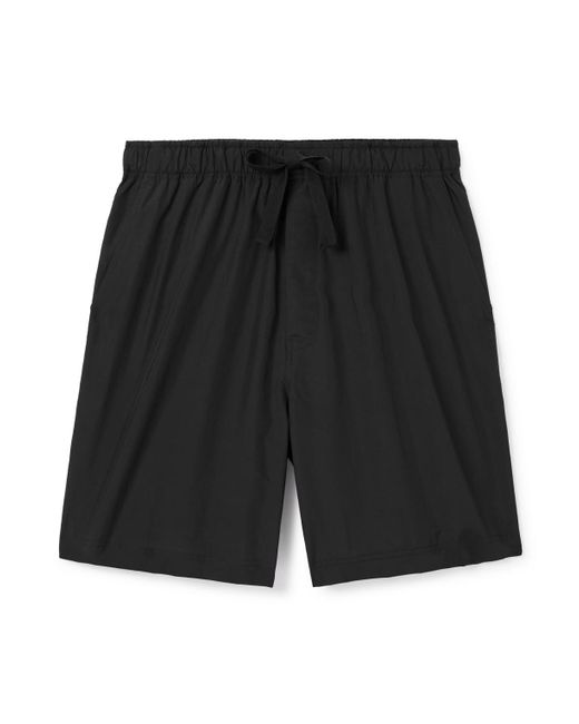 Loewe Black Leather-trimmed Silk-blend Shorts for men