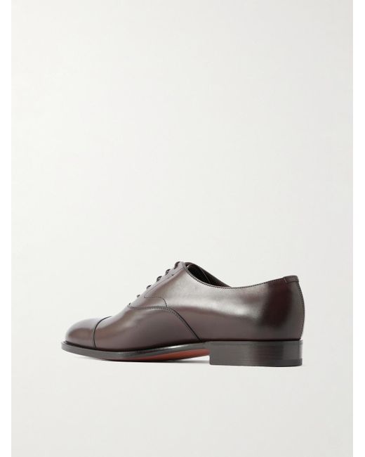 Edward Green Brown Chelsea Cap-Toe Burnished-Leather Oxford Shoes for men