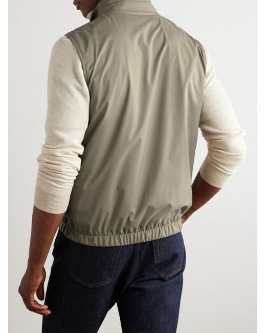 Loro Piana Gray Slim-Fit Reversible Storm System Windwish Twill And Wool Gilet for men