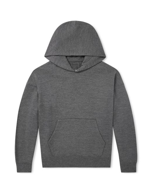 Visvim Gray Jumbo Wool Hoodie for men