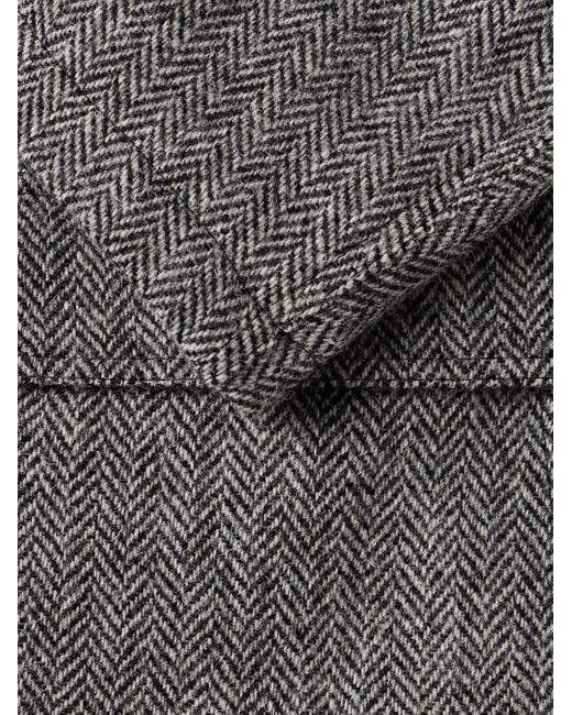 Drake's Gray Mk. Vii Games Slim-fit Herringbone Virgin Wool Tweed Blazer for men