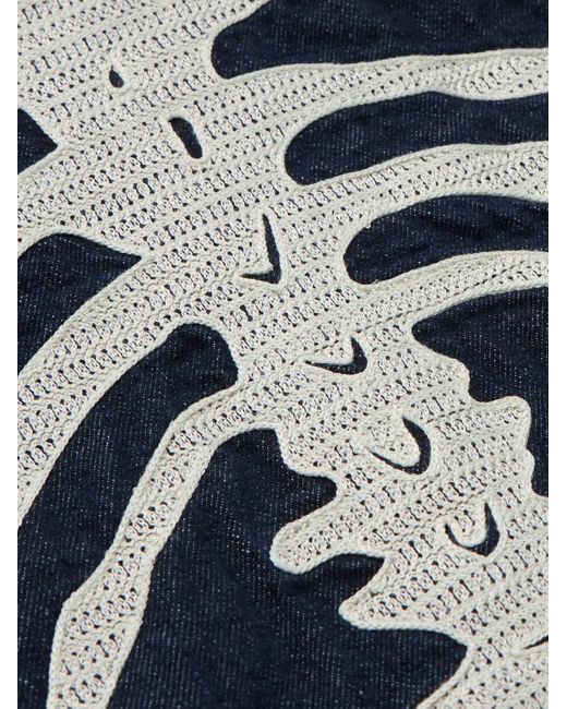 Kapital Blue Crochet-trimmed Denim Jacket for men