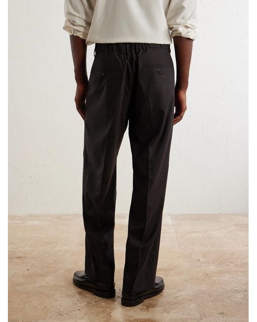 NN07 Blue Kay 10037 Straight-Leg Pleated Woven Trousers for men