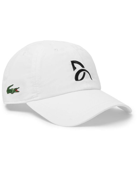 Lacoste Sport White Novak Djokovic Embroidered Shell Tennis Cap for men