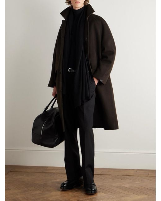 Zegna Black Cashmere And Silk-blend Coat for men