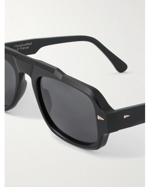 Ahlem Black George V Aviator-Style Acetate Sunglasses for men