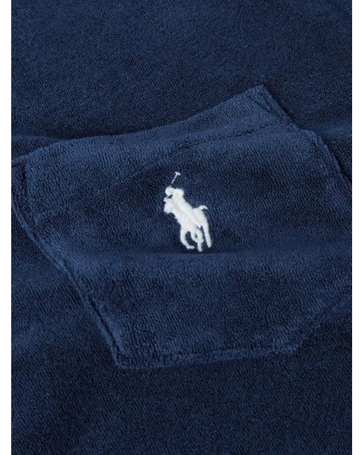 Polo Ralph Lauren Blue Logo-embroidered Cotton-blend Terry Polo Shirt for men