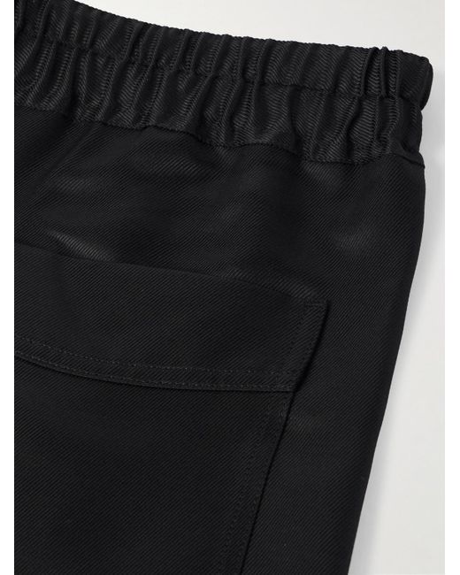Shorts a gamba dritta in twill di seta con pinces e coulisse di Tom Ford in Black da Uomo