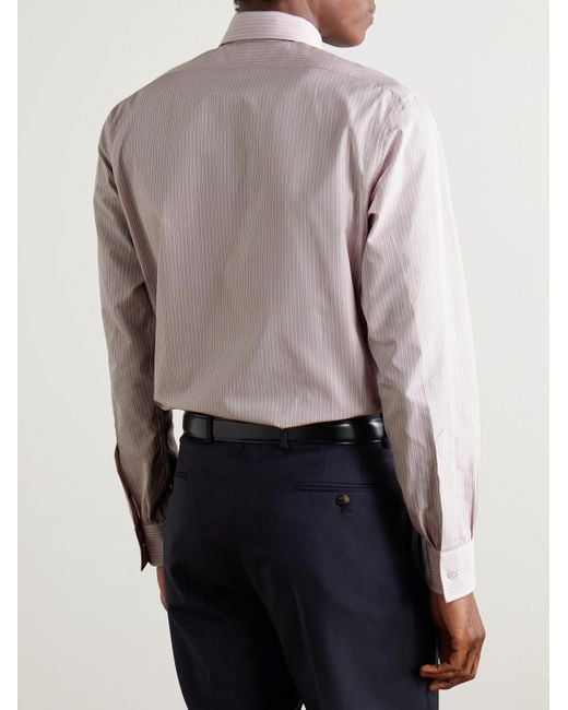 Charvet Pink Striped Cotton-Poplin Shirt for men