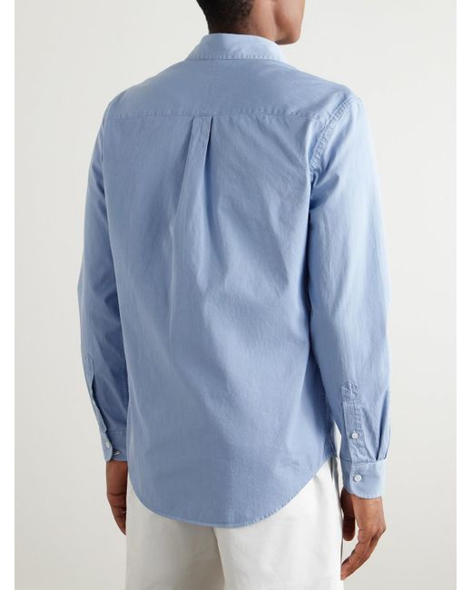Dunhill Blue Sea Island Cotton-twill Shirt for men