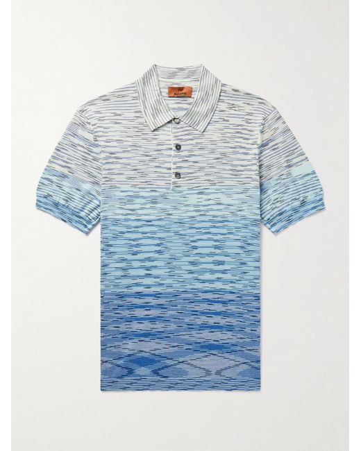 Missoni Blue Dégradé Space-dyed Cotton-jersey Polo Shirt for men